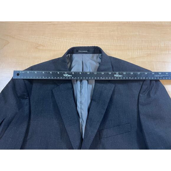 Promto Uomo Suit Jacket Blazer Wool Charcoal Grey Mens Size‎ 42 Long 36 Waist - Picture 7 of 7